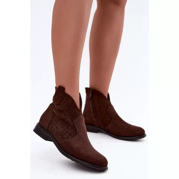  Botine de dama S.BARSKI HY62-8151 CIOCOLATĂ 