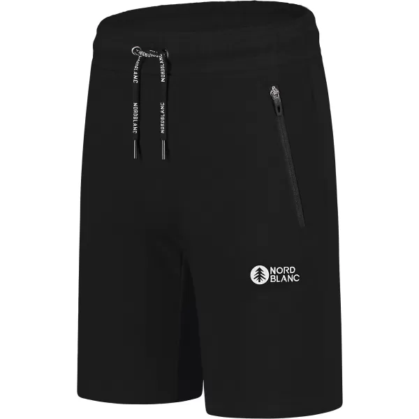  Pantaloni scurți din bumbac pentru bărbați NORDBLANC RELAXEDFIT NBSPM8254 NEGRU 