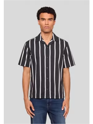 Cămașă pentru bărbați URBAN CLASSICS TB8429-00826 NEGRU/ALB