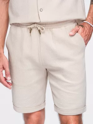 Pantaloni scurți pentru bărbați OMBRE OM-SRCS-0207 CREMĂ