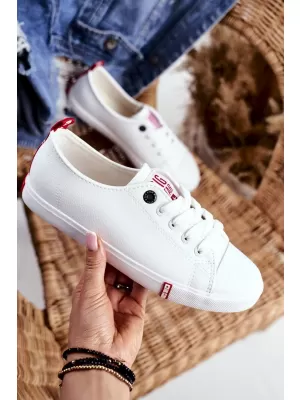 Adidași de damă BIG STAR SHOES GG274005 ALB/ROSU