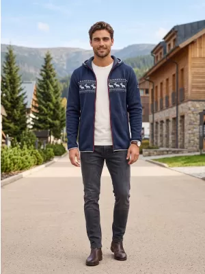 Pulover cald pentru bărbați ALPINE PRO NORES VARIANTA OCEANULUI LUMINAT DE LUNA PA