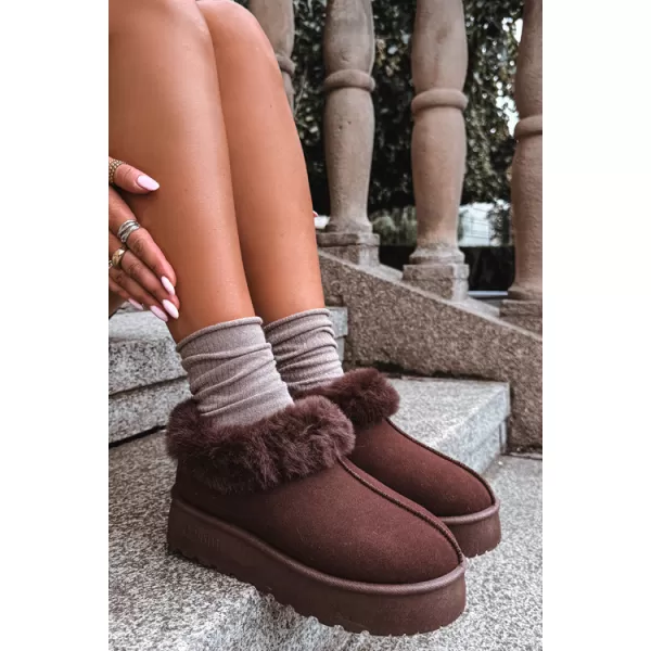  Oameni de zăpadă pentru femei BIG STAR SHOES UU274203 UMBRE MARO/BEJ 