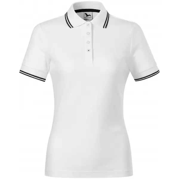  Tricou de damă cu guler MALFINI FOCUS 233 ALB 
