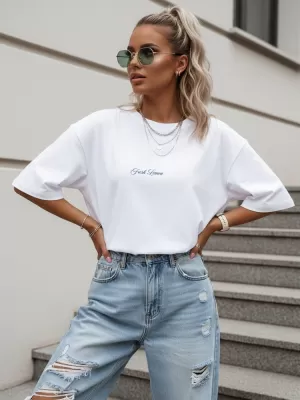 Tricou pentru femei DSTREET NX9501RY-WH-O ALB