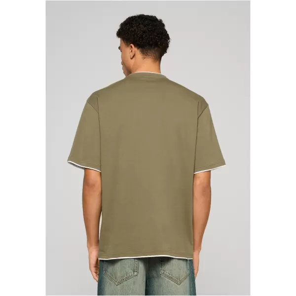  Tricou pentru bărbați URBAN CLASSICS TB029A-00824 MĂSLINIU/ALB 