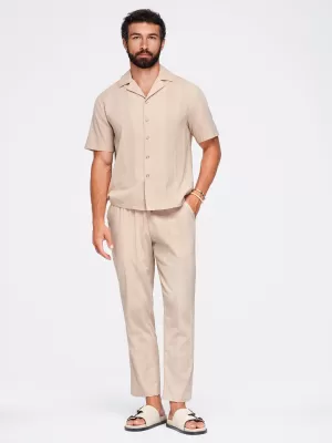 Pantaloni pentru bărbați OMBRE OM-PACP-0312 DE CULOAREA CAFELEI