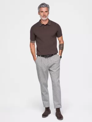 Tricou polo pentru bărbați OMBRE OM-POSS-0178 MARO ÎNCHIS