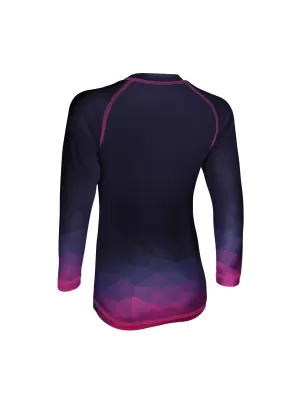 Tricou funcțional pentru copii cu mâneci lungi WAMU MOZAIKA VIOLET ÎNCHIS