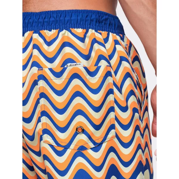  Pantaloni scurți pentru bărbați OMBRE OM-SRSS-0221 PORTOCALIU ȘI ALBASTRU 