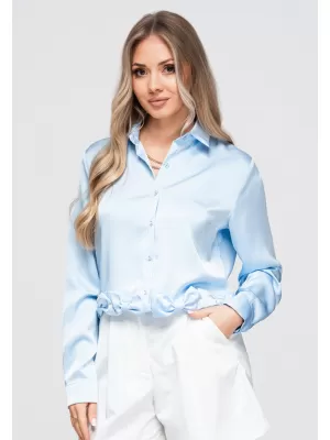Cămașă de damă OMBRE OW-SH-E0059 ALBASTRU