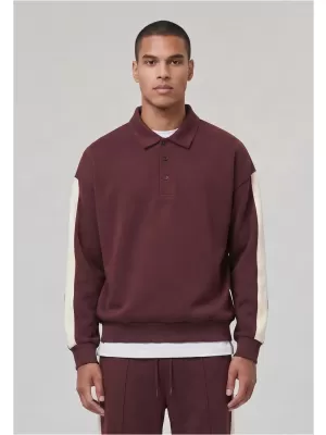 Tricou pentru bărbați cu guler URBAN CLASSICS TB8595-01151 CIREAȘĂ