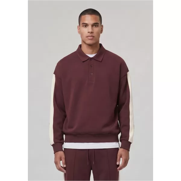  Tricou pentru bărbați cu guler URBAN CLASSICS TB8595-01151 CIREAȘĂ 
