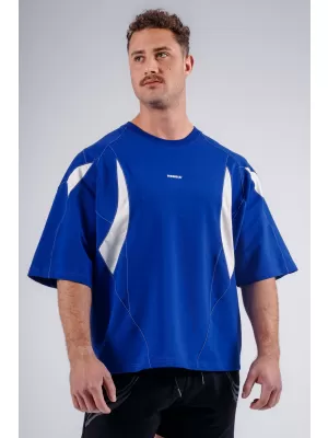 Tricou supradimensionat cu capac pompă NEBBIA PRIMAL 871 ALBASTRU