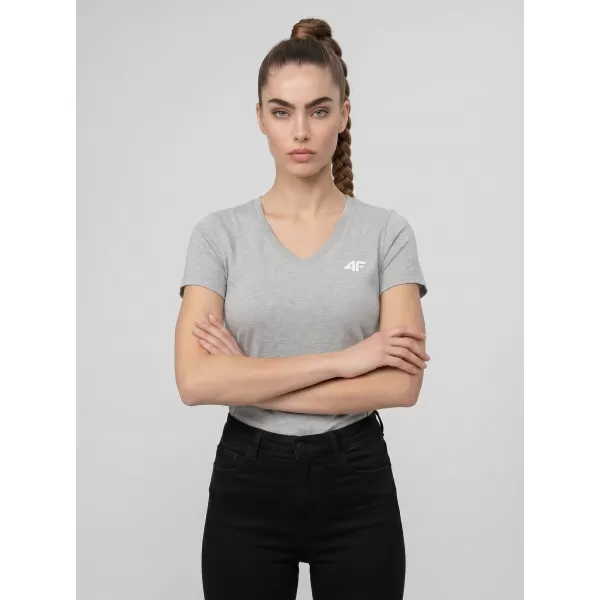  Tricou de damă 4F WMM00TTSHF3307 MELANGE GRI DESCHIS RECE 