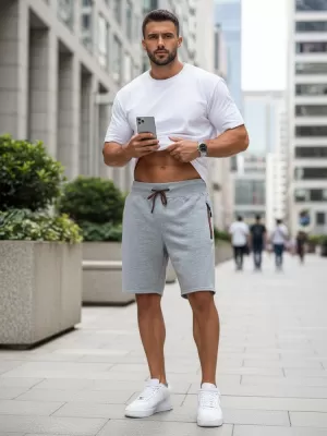 Pantaloni scurți pentru bărbați DSTREET SX2279 GRI DESCHIS