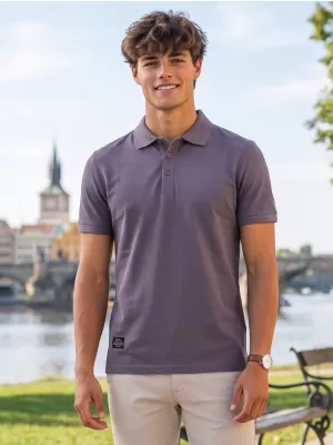 Tricou pentru bărbați cu guler ALTISPORT NP/ALMST90601 GRI ARDEZIE