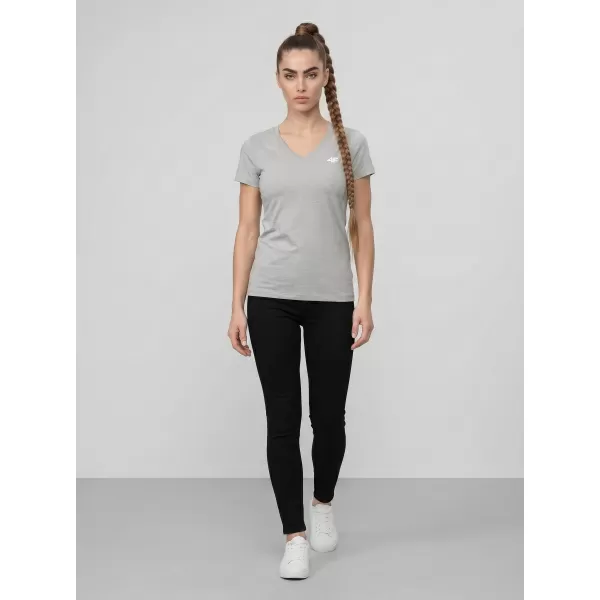  Tricou de damă 4F WMM00TTSHF3307 MELANGE GRI DESCHIS RECE 