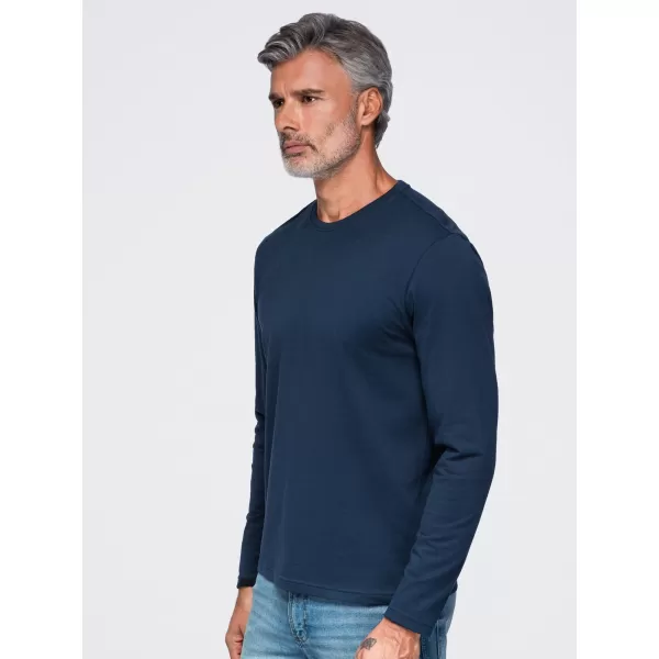  Tricou pentru bărbați OMBRE OM-LSBL-0142 ALBASTRU MARIN 