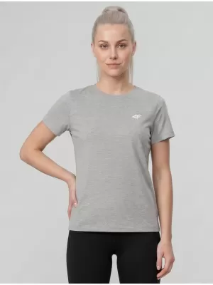 Tricou pentru femei 4F WMM00TTSHF3308 MELANGE GRI DESCHIS RECE