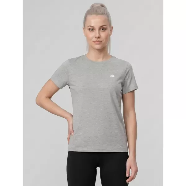  Tricou pentru femei 4F WMM00TTSHF3308 MELANGE GRI DESCHIS RECE 