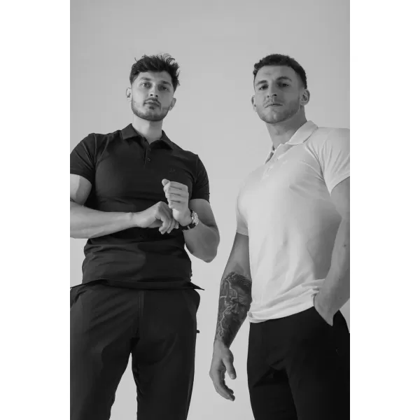  Tricouri pentru bărbați NEBBIA MIKE MUSCLE FIT POLO 157 ALB 