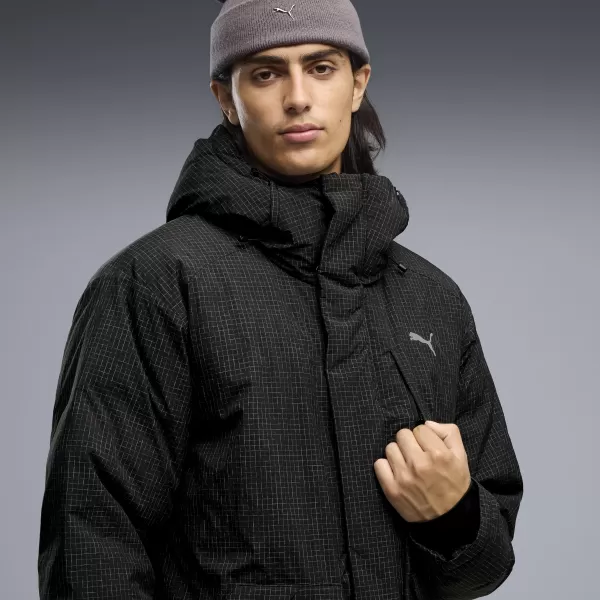 Palton pentru bărbați PUMA PROTECTIVE HOODED DOWN PARKA M 69456301 PUMA NEGRU 