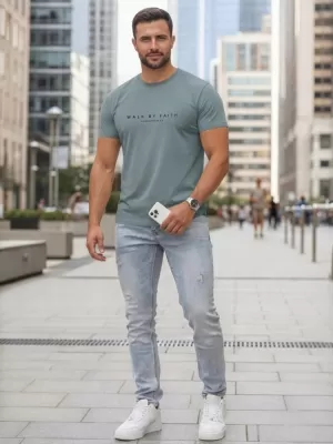 Tricou pentru bărbați DSTREET NX5123R-SB ALBASTRU