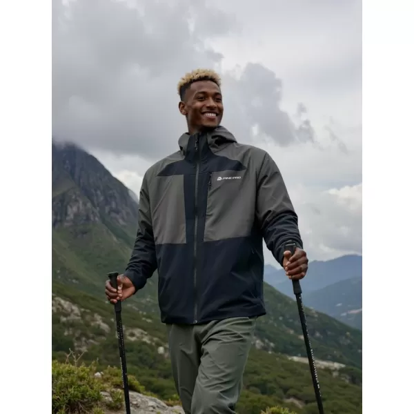  Jachetă de exterior pentru bărbați ALPINE PRO TEMUN NEGRU 