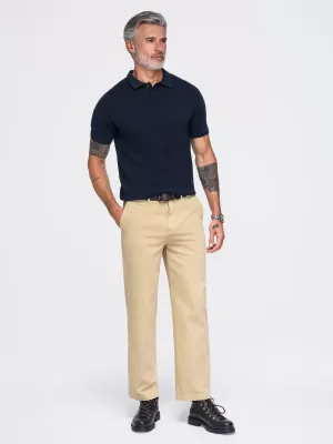 Tricou polo pentru bărbați OMBRE OM-POSS-0178 ALBASTRU MARIN
