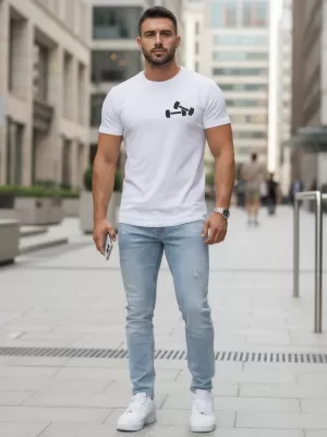 Tricou pentru bărbați DSTREET NX5086R ALB