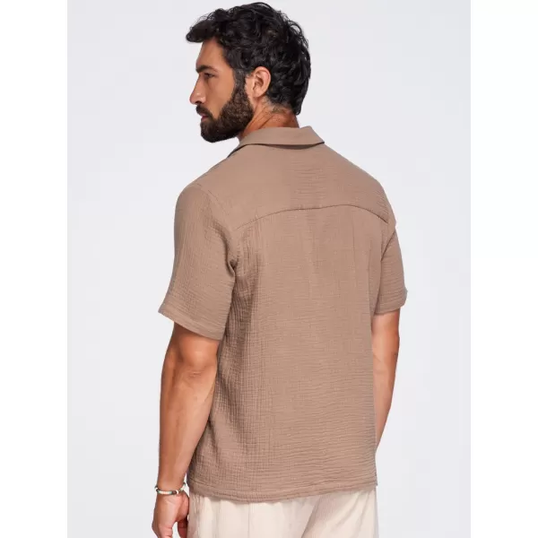  Cămașă pentru bărbați OMBRE OM-SHSS-0223 MARO DESCHIS 
