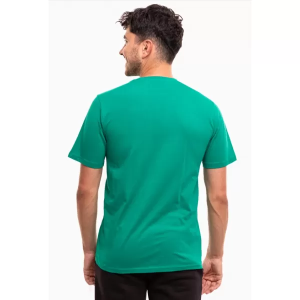  Tricou pentru bărbați PUMA TEAMRISE LOGO JERSEY COTTON 658705-05 SPORT GREEN/ VERDE SPORT/ALB PUMA 