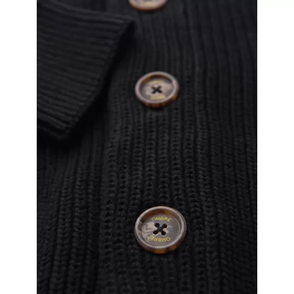  Cardigan pentru bărbați OMBRE OM-SWCD-0200 NEGRU 