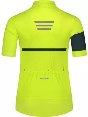 Tricou de ciclism pentru femei NORDBLANC ENTHUSIAST NBSLF8084 VERDE STRĂLUCITOR