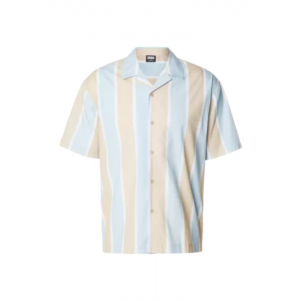  Cămașă pentru bărbați URBAN CLASSICS TB8429-22411 NISIP UMED/GEL ALBASTRU 
