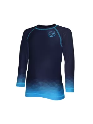 Tricou funcțional pentru copii cu mâneci lungi WAMU MOZAIKA ALBASTRU ÎNCHIS