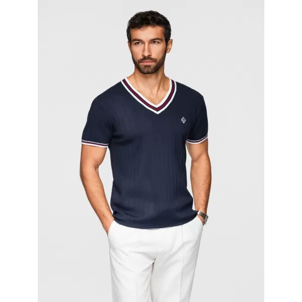  Tricou pentru bărbați OMBRE OM-TSCT-0266 ALBASTRU MARIN 