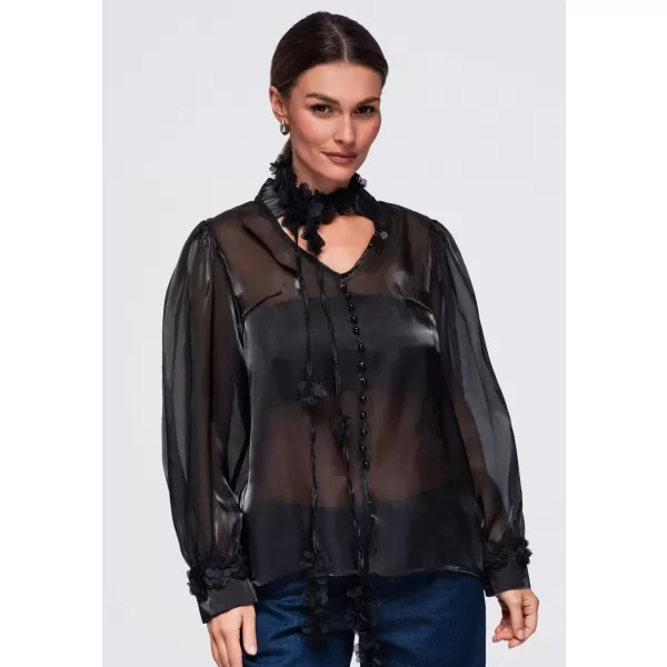  Bluza de dama OMBRE OW-TS-E0086 NEGRU 