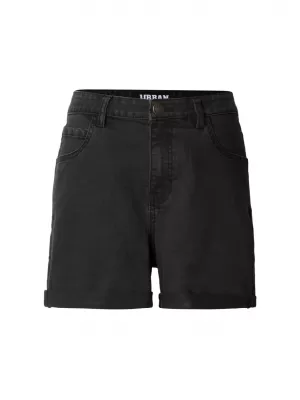 Pantaloni scurți de damă URBAN CLASSICS TB8371 NEGRU SPALAT