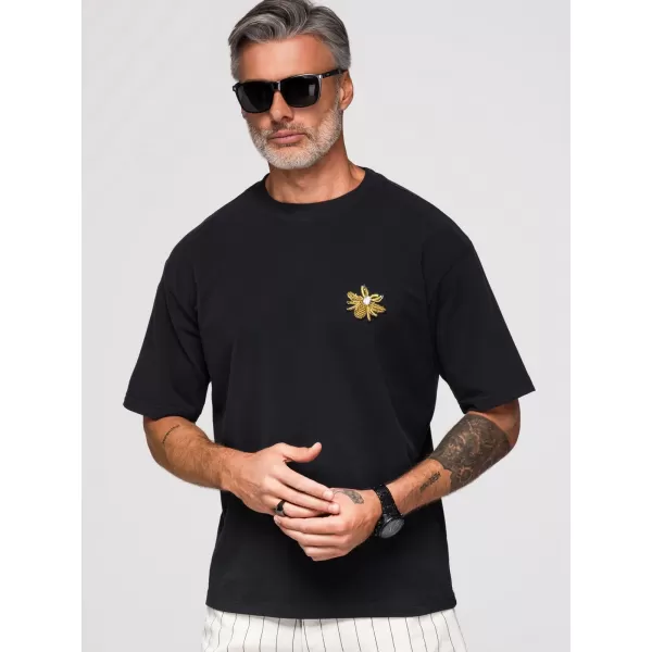  Tricou pentru bărbați OMBRE OM-TSCT-0275 NEGRU 