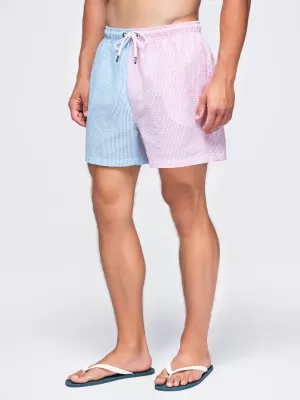 Pantaloni scurți pentru bărbați OMBRE OM-SRSS-0215 ALBASTRU SI ROZ
