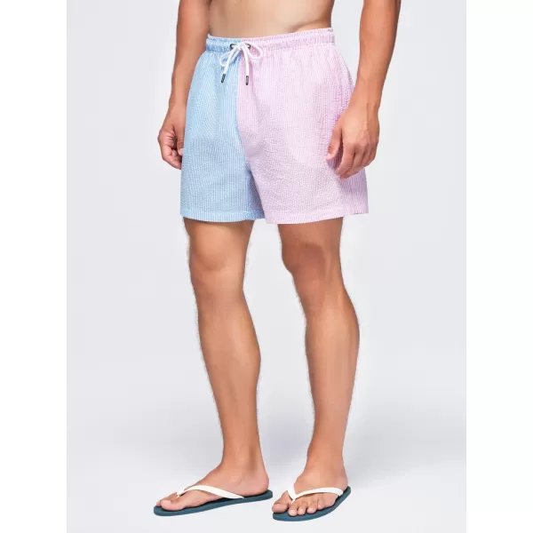  Pantaloni scurți pentru bărbați OMBRE OM-SRSS-0215 ALBASTRU SI ROZ 