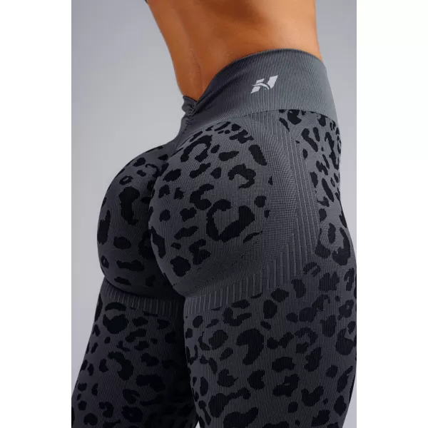  Jambiere compresive push-up cu imprimeu leopard NEBBIA PRIMAL 849 LEOPARD NEGRU 