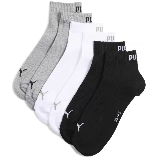  Șosete PUMA UNISEX QUARTER PLAIN 3P 93858917 GRI/ALB/NEGRU 