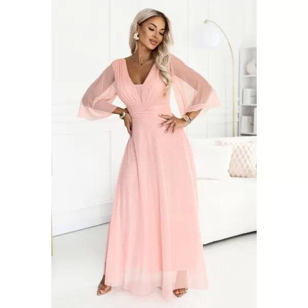  Rochie NUMOCO 682-2 PIERSICĂ 