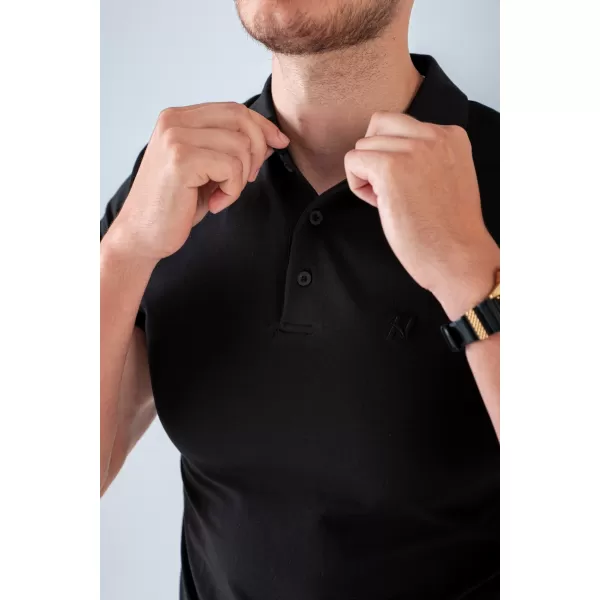  Tricouri pentru bărbați NEBBIA MIKE MUSCLE FIT POLO 157 NEGRU 