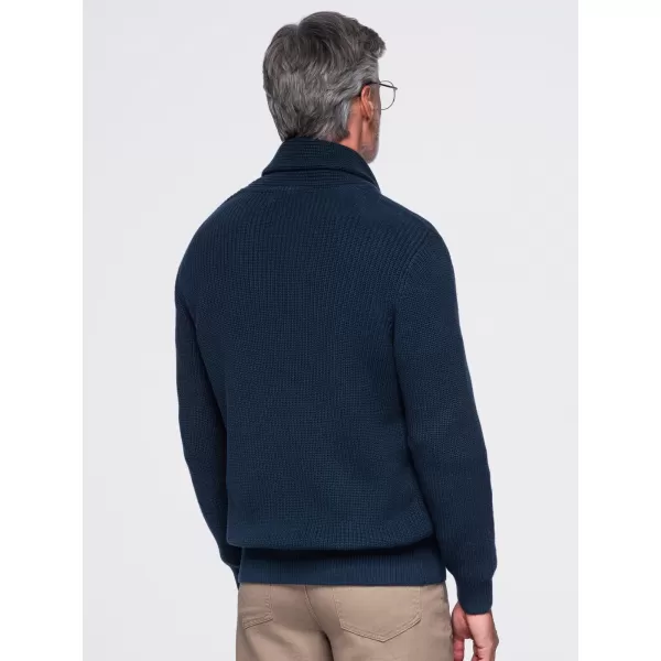  Cardigan pentru bărbați OMBRE OM-SWCD-0200 ALBASTRU MARIN 