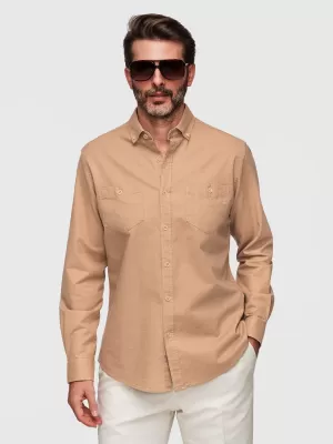 Cămașă pentru bărbați OMBRE N-OM-SHCS-0134 MARO DESCHIS