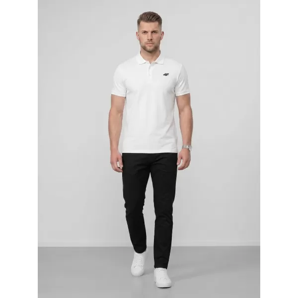  Tricou pentru bărbați cu guler 4F WMM00TPTSM0770 ALB 